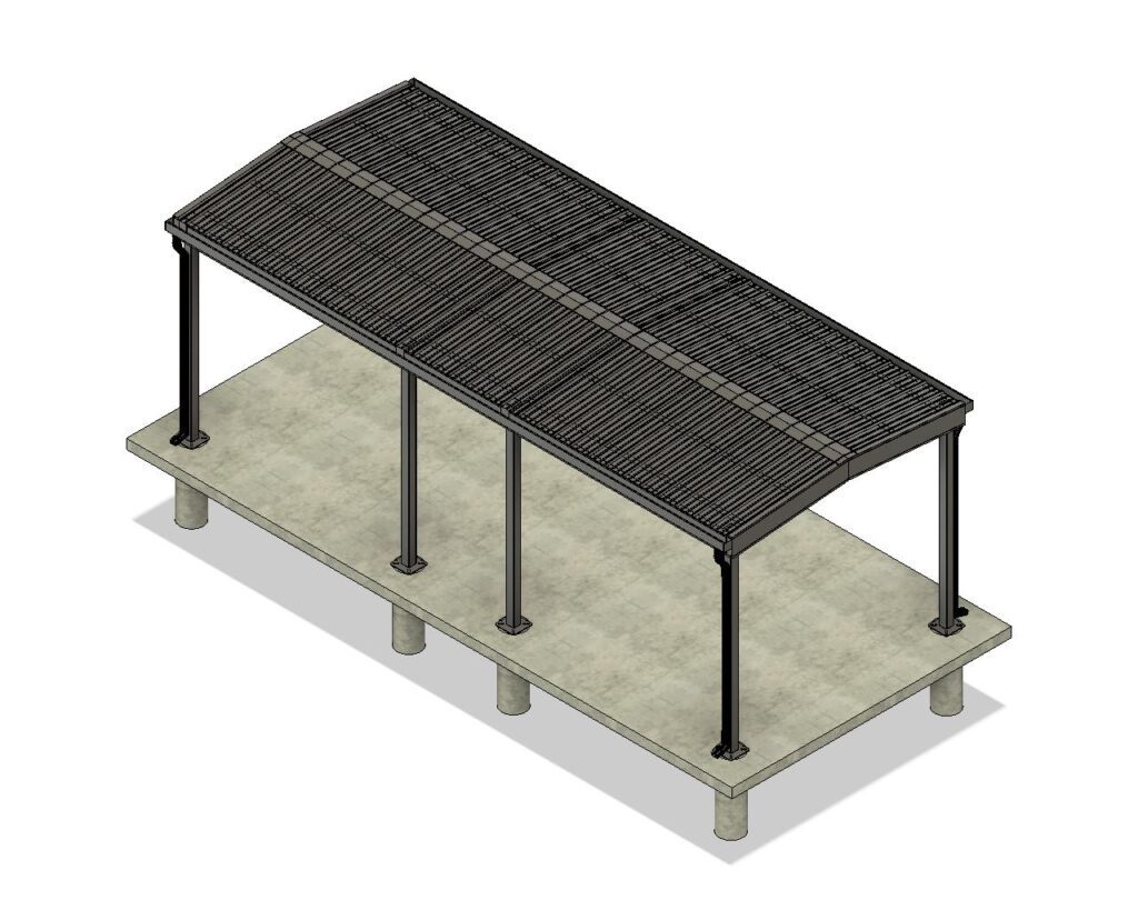 8 POST PEAKED ROOF 10X24 BASIC CANOPY MODEL v3